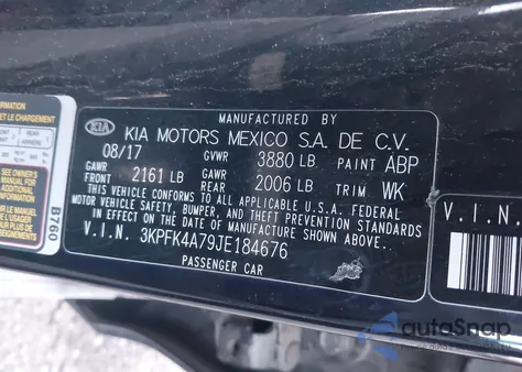 2018 Kia Forte Lx z USA, uszkodzony, nr VIN 3KPFK4A79JE184676